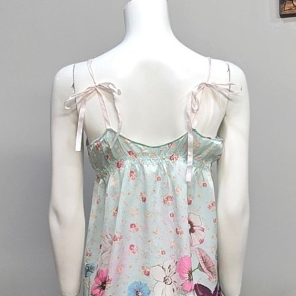 intimissimi Mint Floral Mini Dress with Pink and Purple Accents - Picture 6 of 8